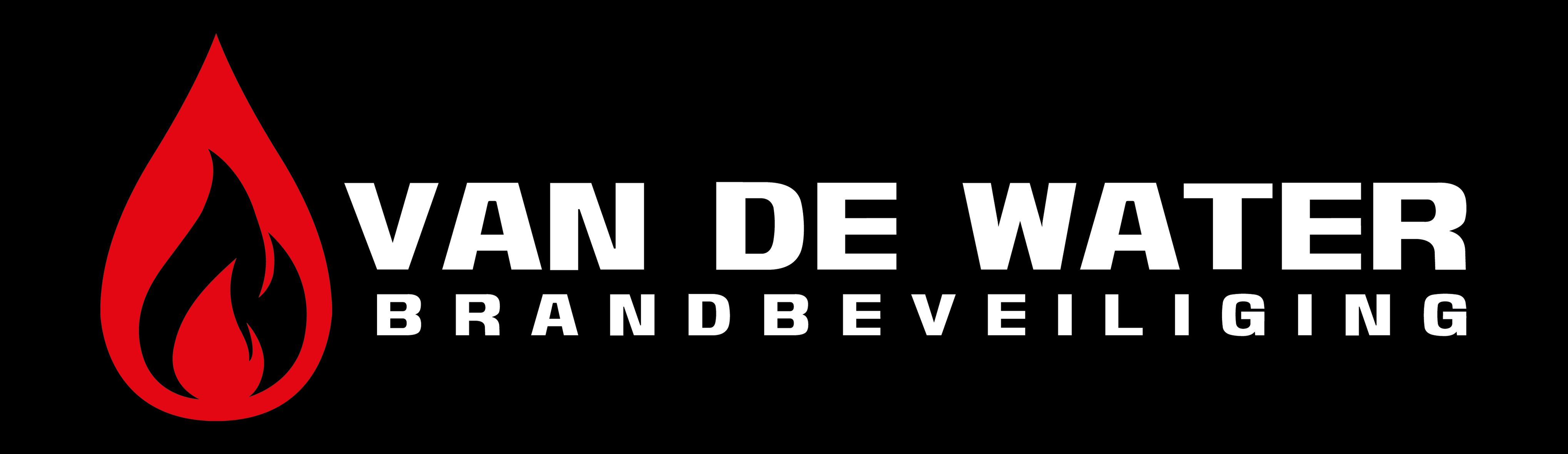 LOGO van de Water brandbeveiliging zwarte achtergrond raster